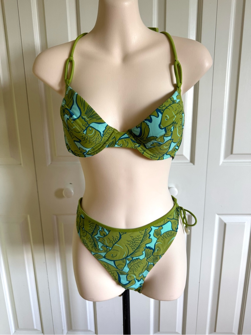 AUBADE Green Bikini Swimsuit M EUC France